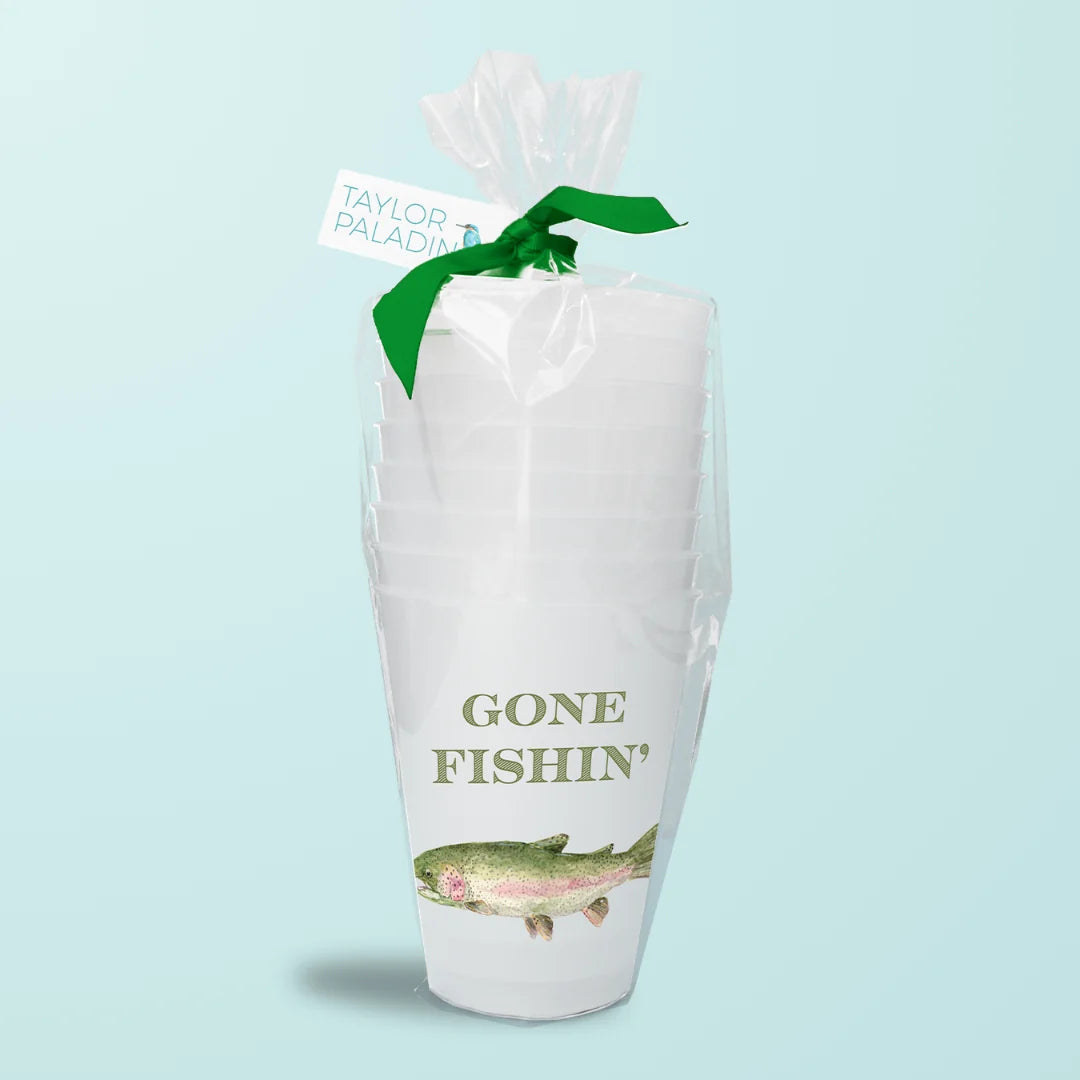 Gone Fishing Frosted Cup
