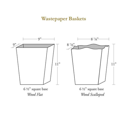 Ancient Tobacco Leaf Wastepaper Basket: Scalloped Top